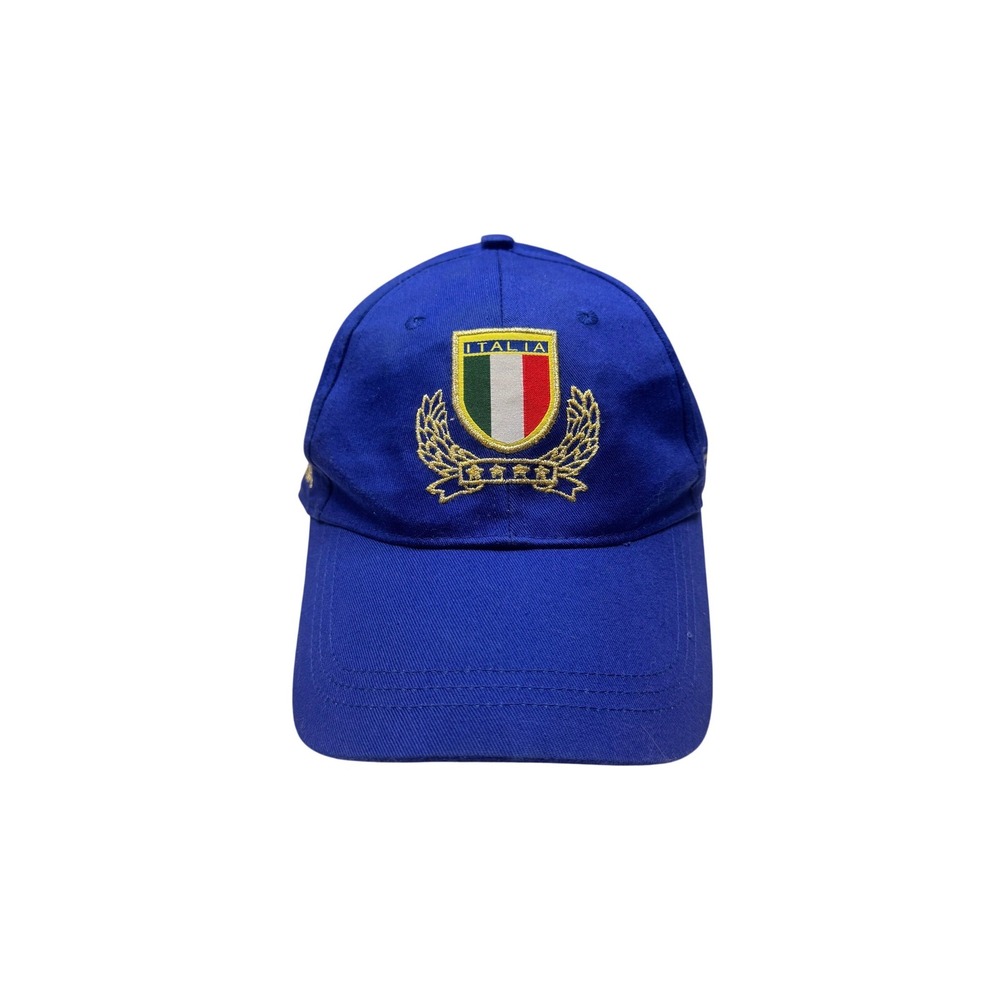 Italia Soccer Baseball Cap Men Blue Embroidered Shield Gold Stars 58cm Hat
